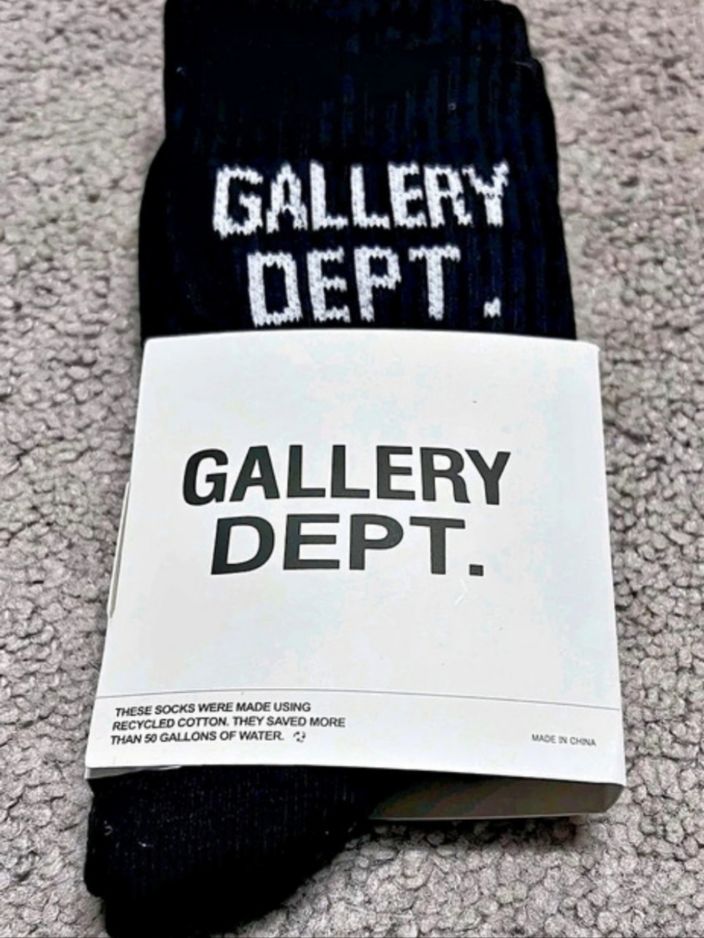 Gallery Dept. Clean Black Socks Men's Large 8-12